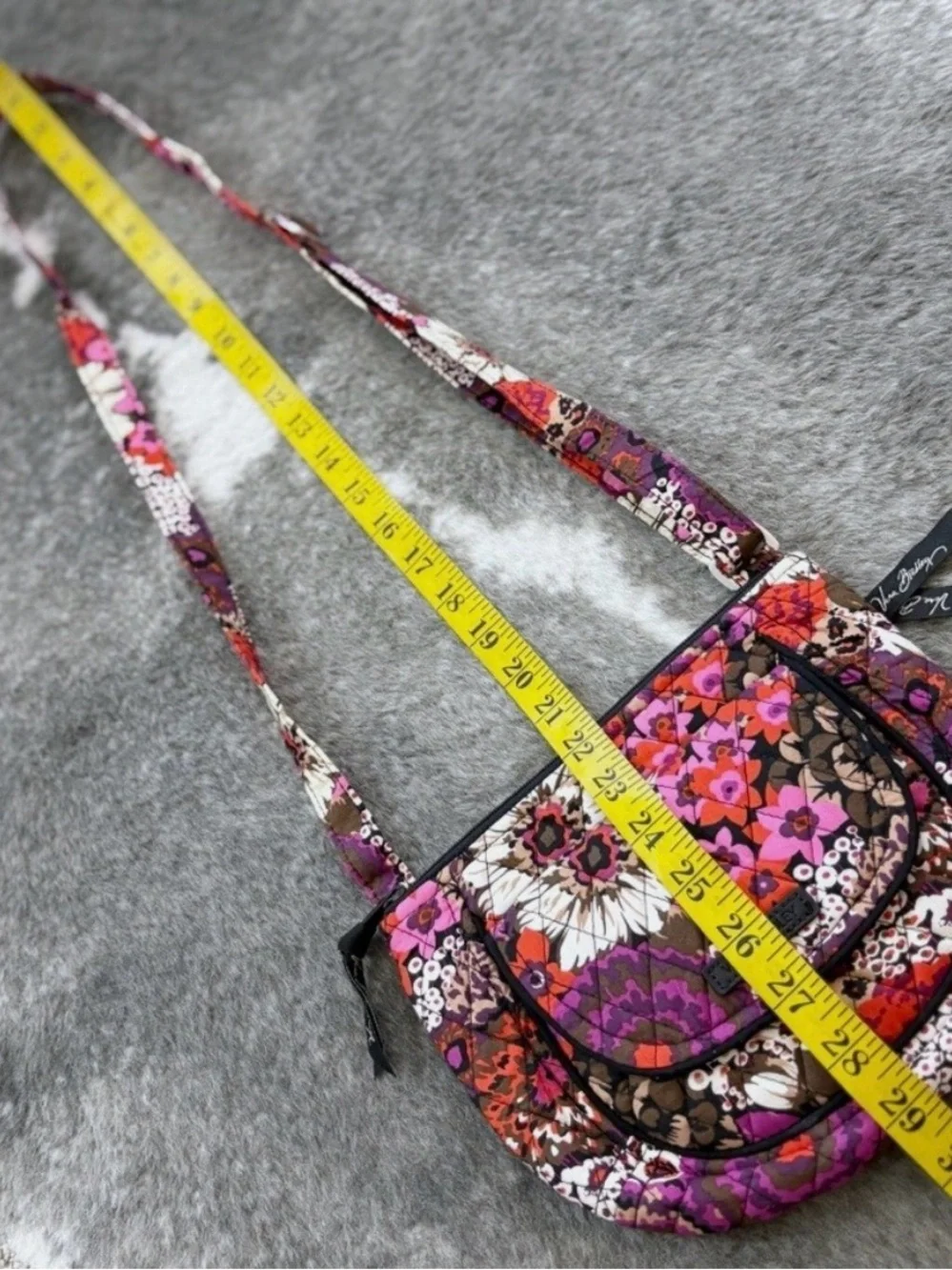 Vera Bradley Floral Quilted Crossbody in Purple, Pink & Brown